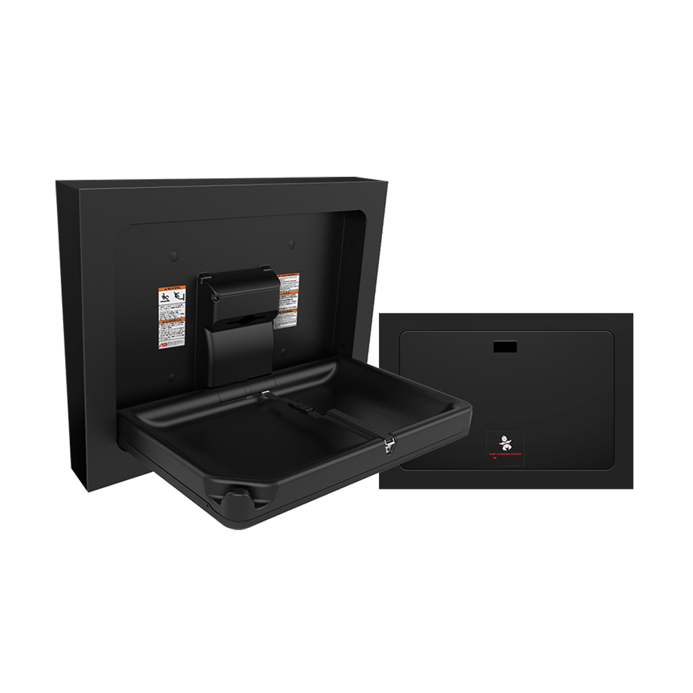 9018-9-41_ASI-Baby-Changing-Station_Horizontal-Matte-Black-Stainless-Steel_Surface-Mounted@2x