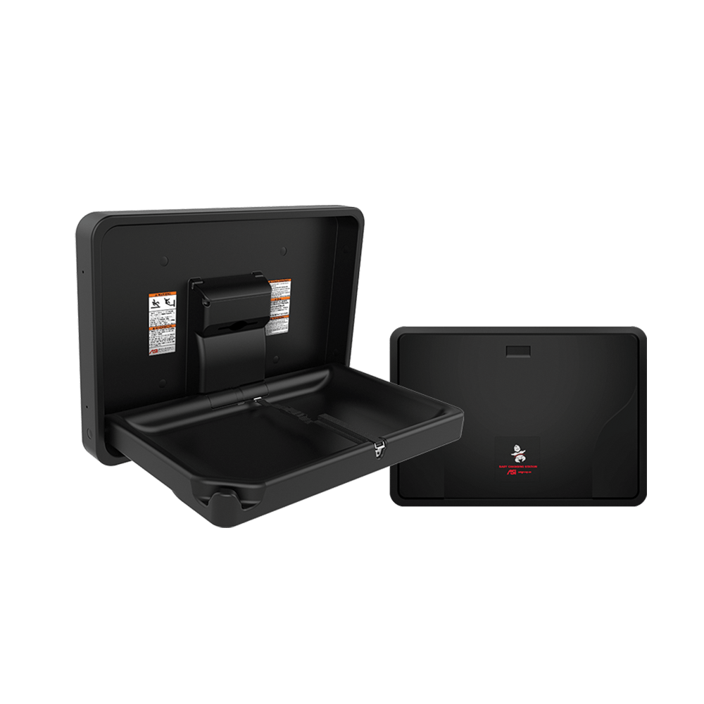 9014-41_ASI-Baby-Changing-Station_Horizontal-Matte-Black_Surface-Mounted@2x