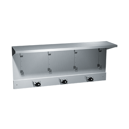 1309-3 ASI Shelf with Utility Hooks and 3 Mop Holders Strip